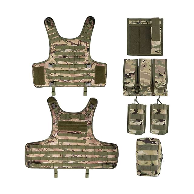 Gilet pare-balles de Camouflage en Nylon, gilet d'entraînement au Combat en plein air, pochette Molle, gilet de transport de plaques vertes