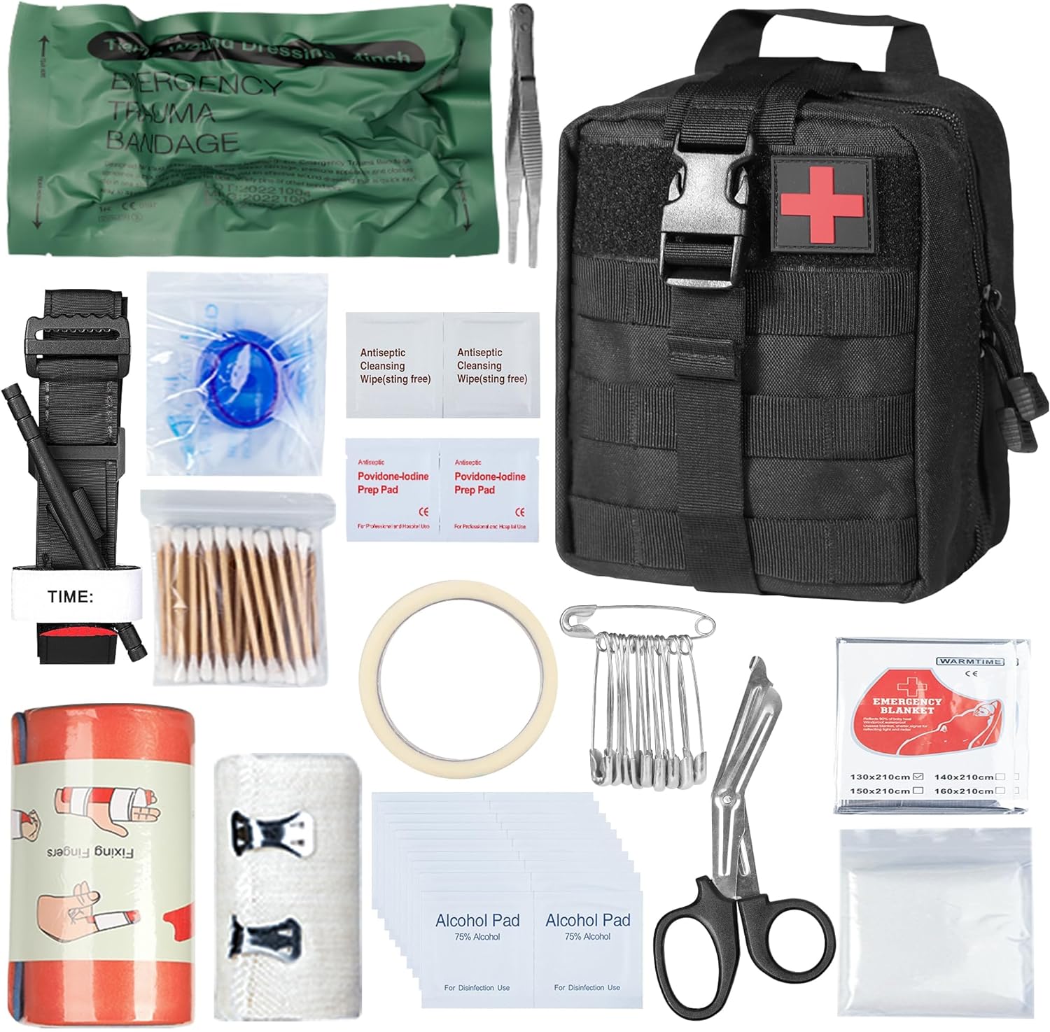  Kit de survie médicale d'urgence en plein air, pochette EMT tactique Molle, pochettes de premiers secours, petite trousse médicale militaire IFAK